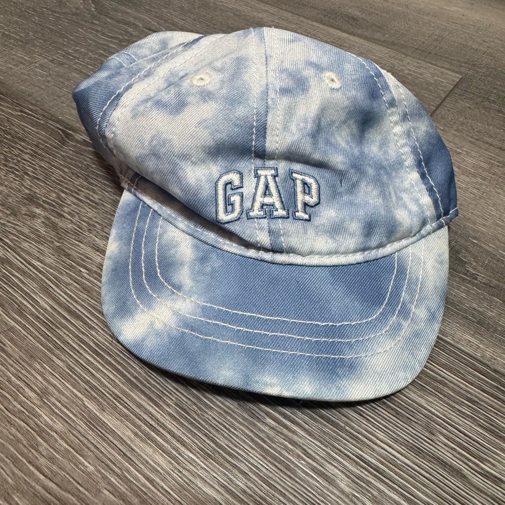 GAP Kids Blue Tie-Dye Cap Hat Stretch White